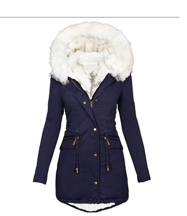 Women's Hooded Warm Winter Coats Parkas Faux Fur Lined Quilted Jackets