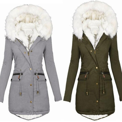 Women's Hooded Warm Winter Coats Parkas Faux Fur Lined Quilted Jackets