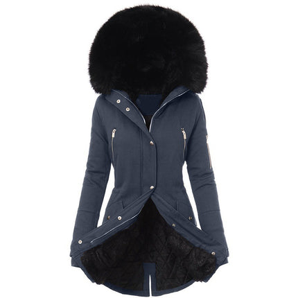 Women's Hooded Warm Winter Coat Multi Size Parka Faux Fur Lined Jacket Coat Model A