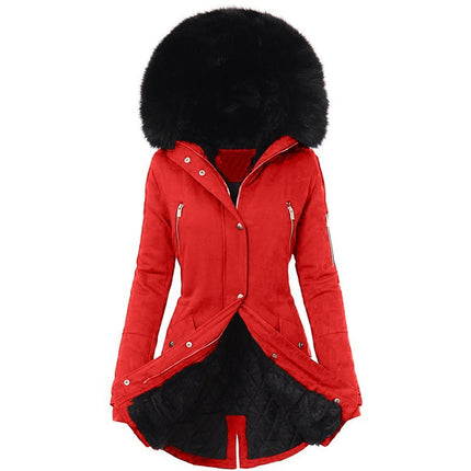 Women's Hooded Warm Winter Coat Multi Size Parka Faux Fur Lined Jacket Coat Model A