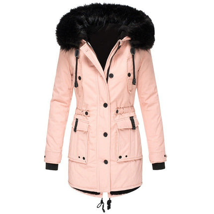 Women's Hooded Warm Winter Coat Multi Size Parka Faux Fur Lined Jacket Coat Model D