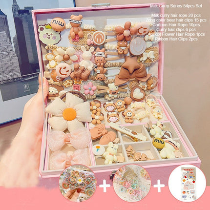 Children's Hair Accessories Gift Box Set Girls' Princess Crown Headwear Hairpin Girls' Hair Card Korean Hair Rope Leather Band Jewelry