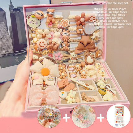 Children's Hair Accessories Gift Box Set Girls' Princess Crown Headwear Hairpin Girls' Hair Card Korean Hair Rope Leather Band Jewelry