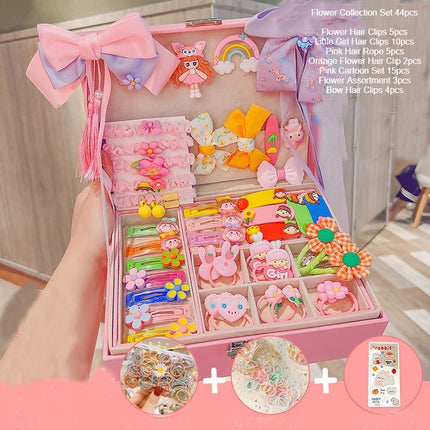 Children's Hair Accessories Gift Box Set Girls' Princess Crown Headwear Hairpin Girls' Hair Card Korean Hair Rope Leather Band Jewelry