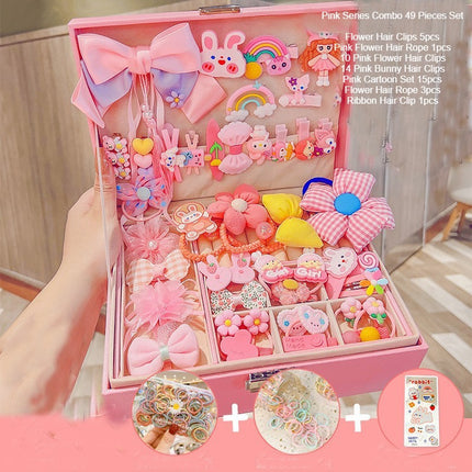 Children's Hair Accessories Gift Box Set Girls' Princess Crown Headwear Hairpin Girls' Hair Card Korean Hair Rope Leather Band Jewelry