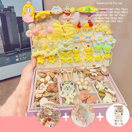 Children's Hair Accessories Gift Box Set Girls' Princess Crown Headwear Hairpin Girls' Hair Card Korean Hair Rope Leather Band Jewelry