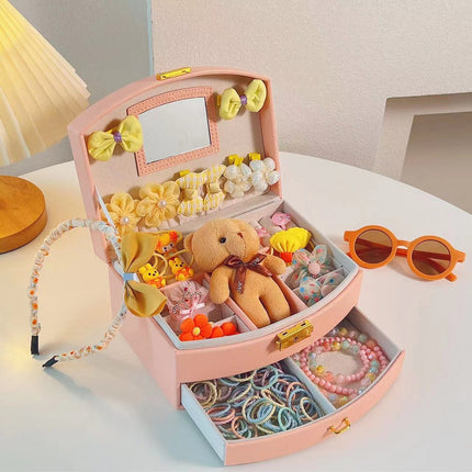 Hair Accessories Organizer for Girls Headbands, Clips, Hair Rope Baby Girl Supplies, Lockable  Organizers and Storage Plastic Jewelry Box