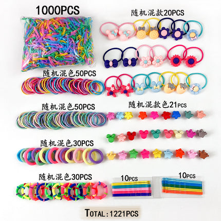 Girls Toddler Hair Bands Set, Kids Hair Accessories Colorful Ponytail Clips Rubber Bands with Ice Cream Strawberry Hair Clips