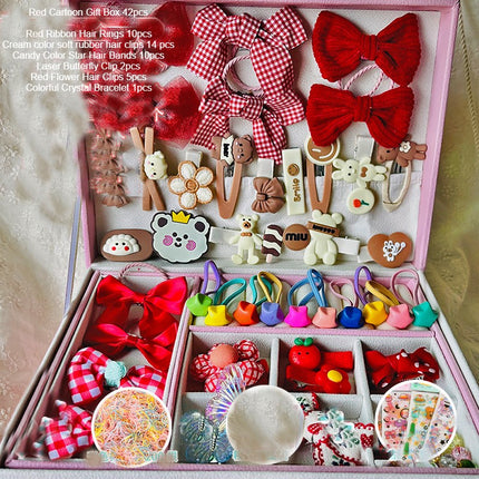 Cute Girls Hair Accessories-Switch Jewelry Box-Plastic Hair Tie Clip Headband Multi-Purpose and Portable Organizer