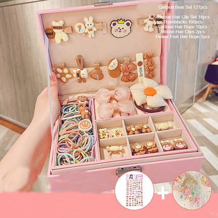 Cute Girls Hair Accessories-Switch Jewelry Box-Plastic Hair Tie Clip Headband Multi-Purpose and Portable Organizer