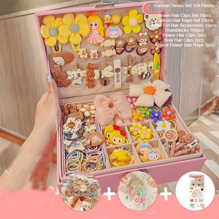 Cute Girls Hair Accessories-Switch Jewelry Box-Plastic Hair Tie Clip Headband Multi-Purpose and Portable Organizer