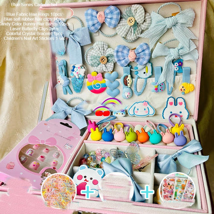 Cute Girls Hair Accessories-Switch Jewelry Box-Plastic Hair Tie Clip Headband Multi-Purpose and Portable Organizer