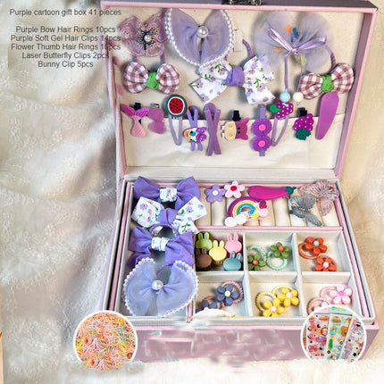 Cute Girls Hair Accessories-Switch Jewelry Box-Plastic Hair Tie Clip Headband Multi-Purpose and Portable Organizer