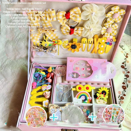 Cute Girls Hair Accessories-Switch Jewelry Box-Plastic Hair Tie Clip Headband Multi-Purpose and Portable Organizer