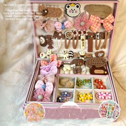 Cute Girls Hair Accessories-Switch Jewelry Box-Plastic Hair Tie Clip Headband Multi-Purpose and Portable Organizer