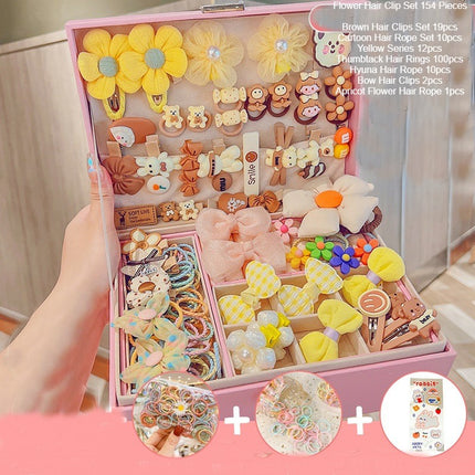 Cute Girls Hair Accessories-Switch Jewelry Box-Plastic Hair Tie Clip Headband Multi-Purpose and Portable Organizer