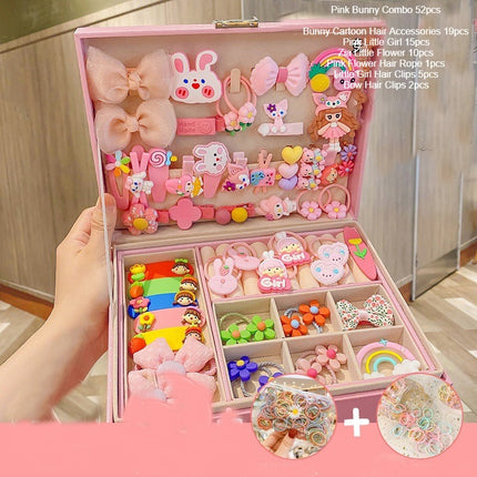 Cute Girls Hair Accessories-Switch Jewelry Box-Plastic Hair Tie Clip Headband Multi-Purpose and Portable Organizer