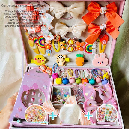 Cute Girls Hair Accessories-Switch Jewelry Box-Plastic Hair Tie Clip Headband Multi-Purpose and Portable Organizer