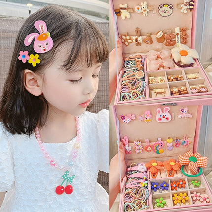 Cute Girls Hair Accessories-Switch Jewelry Box-Plastic Hair Tie Clip Headband Multi-Purpose and Portable Organizer