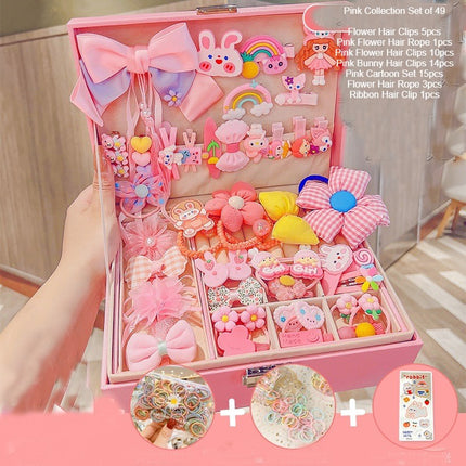 Cute Girls Hair Accessories-Switch Jewelry Box-Plastic Hair Tie Clip Headband Multi-Purpose and Portable Organizer