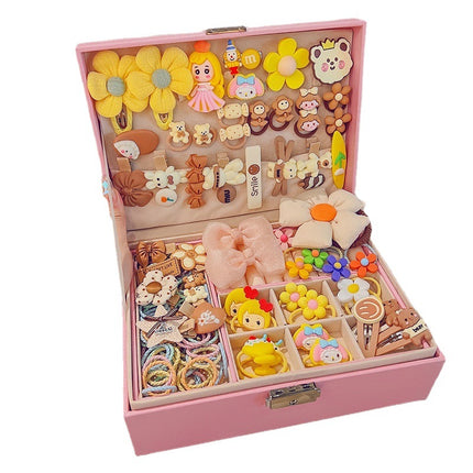 Cute Girls Hair Accessories-Switch Jewelry Box-Plastic Hair Tie Clip Headband Multi-Purpose and Portable Organizer