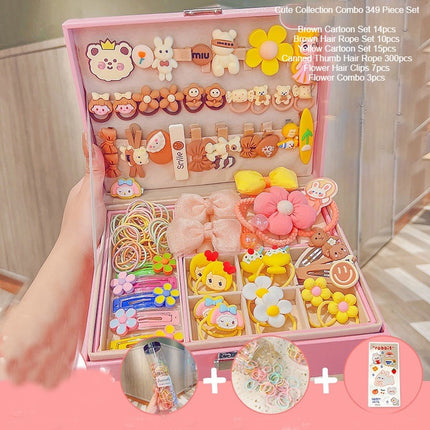 Cute Girls Hair Accessories-Switch Jewelry Box-Plastic Hair Tie Clip Headband Multi-Purpose and Portable Organizer