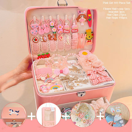 Girls Hair Accessories Set Gift Box Girl Headwear Baby BirthdayGift Hairpin Hairband Hair Rope Hair Tie Combination