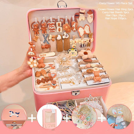 Girls Hair Accessories Set Gift Box Girl Headwear Baby BirthdayGift Hairpin Hairband Hair Rope Hair Tie Combination