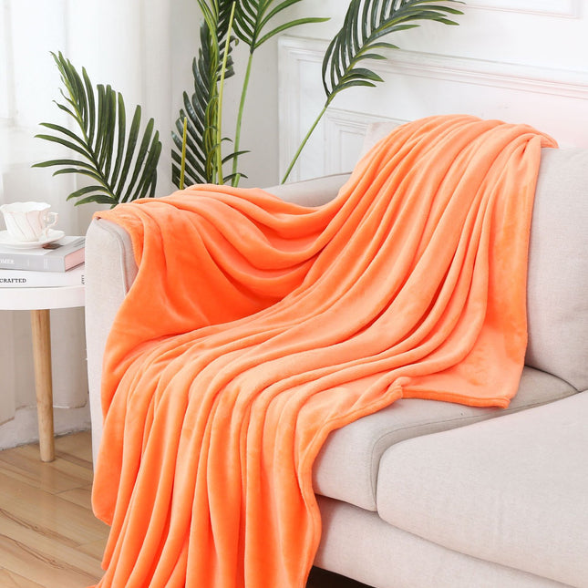 Coral Fluffy Blanket, Flannel Blanket, Fluffy Fleece Blanket, Solid Color Wool Soft Blanket for Sofa Bed, Warm and Cozy Blanket