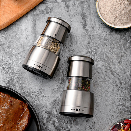 Stainless Steel Salt and Pepper Mill, Adjustable Coarseness Manual Pepper Mill, Professional Spice and Seed Grinder