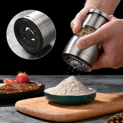 Stainless Steel Salt and Pepper Mill, Adjustable Coarseness Manual Pepper Mill, Professional Spice and Seed Grinder