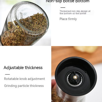 Salt and Pepper Grinder Stainless Steel Adjustable Coarse and Fine Ceramic Pepper Salt Mill