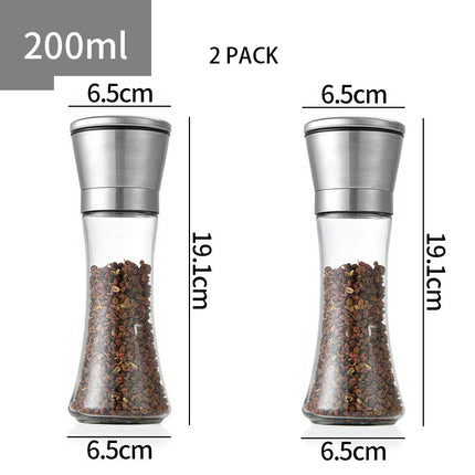 Salt and Pepper Grinder Stainless Steel Adjustable Coarse and Fine Ceramic Pepper Salt Mill