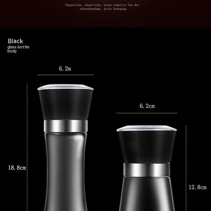 Stainless Steel Lid-Salt and Pepper Mill Adjustable Ceramic Glass Bottle Pepper and Salt Mill