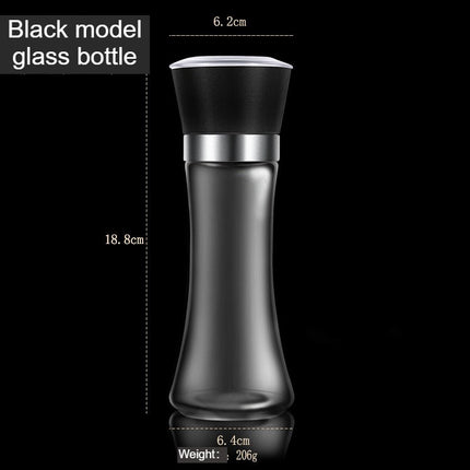 Stainless Steel Lid-Salt and Pepper Mill Adjustable Ceramic Glass Bottle Pepper and Salt Mill