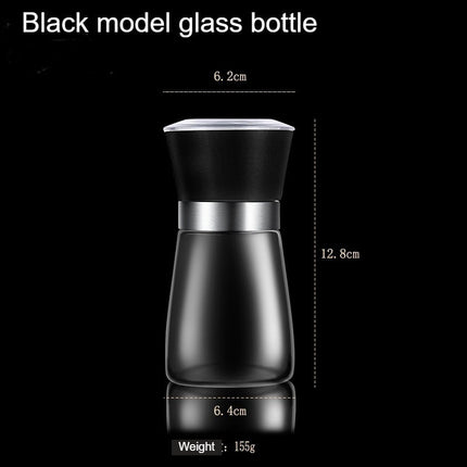 Stainless Steel Lid-Salt and Pepper Mill Adjustable Ceramic Glass Bottle Pepper and Salt Mill