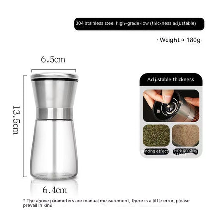 Salt and Pepper Mill Kit, Spice Mill, Adjustable Roughness Mill Kit, High Quality Stainless Steel Salt and Pepper Mill