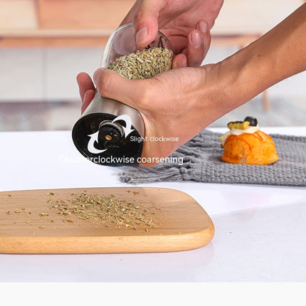 Salt and Pepper Grinder, Adjustable Roughness High Quality Stainless Steel Spice Grinder, Glass Body Ceramic Blade