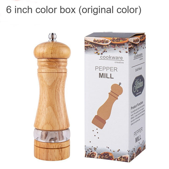 Pepper Mill, Wooden Salt and Pepper Mill, Manual Salt Mill Replaceable Pepper Mill Set, Window Adjustable Ceramic Grinding