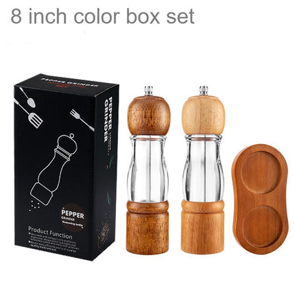 Pepper grinder, manual salt and pepper grinder, wooden vibrator with adjustable ceramic core salt grinder and pepper grinder