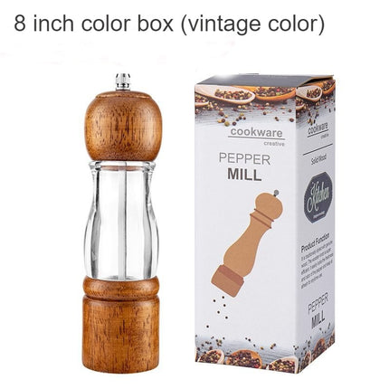 Pepper grinder, manual salt and pepper grinder, wooden vibrator with adjustable ceramic core salt grinder and pepper grinder