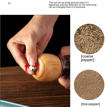 Pepper grinder, manual salt and pepper grinder, wooden vibrator with adjustable ceramic core salt grinder and pepper grinder