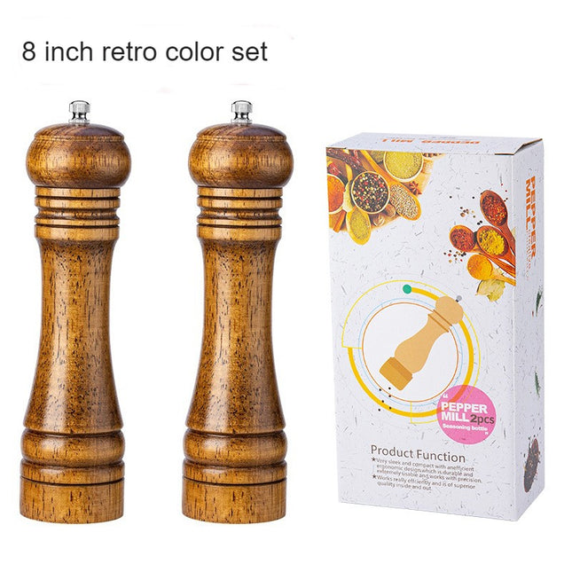 Pepper Mill Oak Pepper Mill Refillable Pepper Mill with Ceramic Grinding Mechanism, Adjustable Coarse and Fine