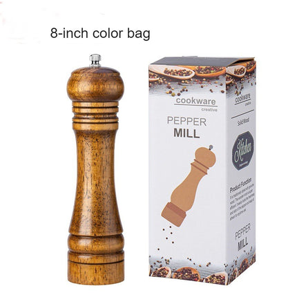 Pepper Mill Oak Pepper Mill Refillable Pepper Mill with Ceramic Grinding Mechanism, Adjustable Coarse and Fine