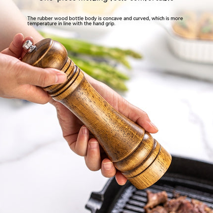 Pepper Mill Oak Pepper Mill Refillable Pepper Mill with Ceramic Grinding Mechanism, Adjustable Coarse and Fine