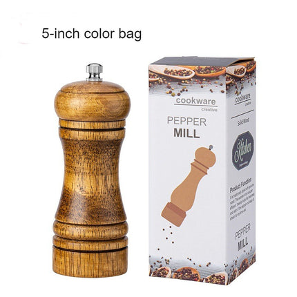 Pepper Mill Oak Pepper Mill Refillable Pepper Mill with Ceramic Grinding Mechanism, Adjustable Coarse and Fine