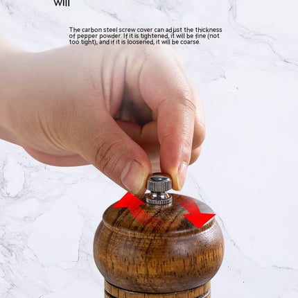 Pepper Mill Oak Pepper Mill Refillable Pepper Mill with Ceramic Grinding Mechanism, Adjustable Coarse and Fine