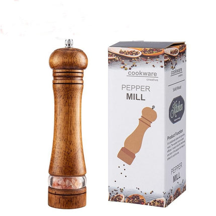 Pepper Grinder Set, Wooden Salt and Pepper Mills with Adjustable Coarseness, Refillable Manual Pepper Mill Grinder for Home Cook