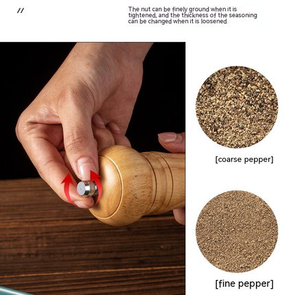 Pepper Grinder Set, Wooden Salt and Pepper Mills with Adjustable Coarseness, Refillable Manual Pepper Mill Grinder for Home Cook