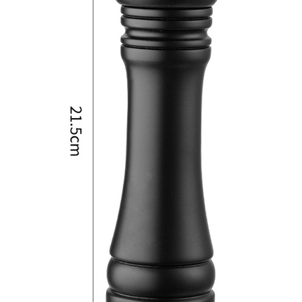 Salt and Pepper Grinder Single, Rubberwood Pepper Grinder, Matte Black, Pepper Shaker with Ceramic Core